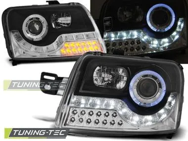 Faruri cu Daylight Negru-Chrome pentru Fiat Panda 03-12 Tuning-Tec - LPFI16