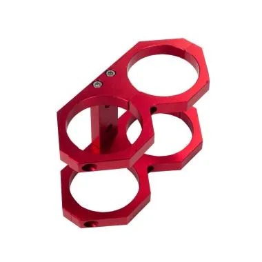 Suport dublu pompa combustibil JRspec,  tip 2,  diametru 60mm,  culoare rosu - JRSPEC-MOUNT-2-R