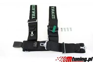 Racing seat belts 4p 3" Black - Takata Replica - JB-PA-031