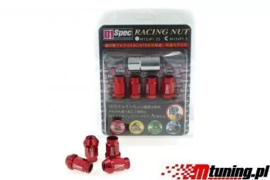 Racing Lug Nuts D1SPEC Replica 40mm M12x1.5 Red - DS-NK-256