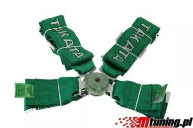 Racing seat belts 4p 3" Green - Takata Replica - JB-PA-019